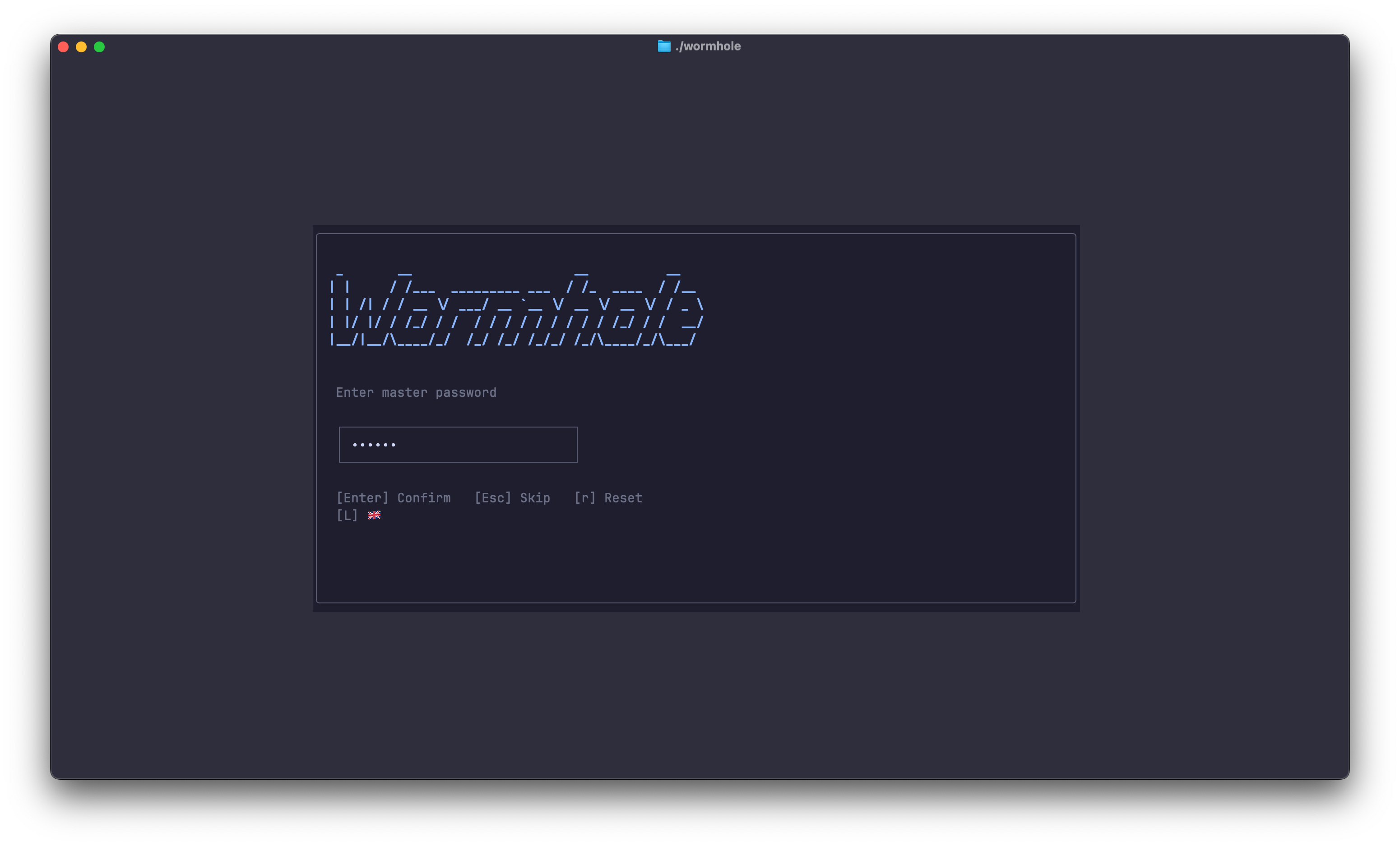 Login screen